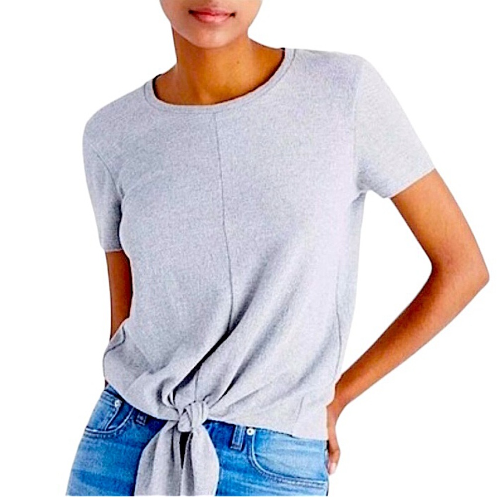 MADEWELL: Short Sleeve Tie Front Knit Top  -Size Large